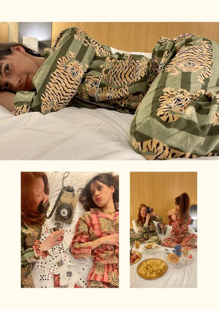lookbook-velvet-dream-marque-moeme-ensemble-pyjama-hari-coton-imprime-tigre-technique-ancestrale-blockprint-chouchou-flouchie-pochette-matelassee-uma-usa-motel-route